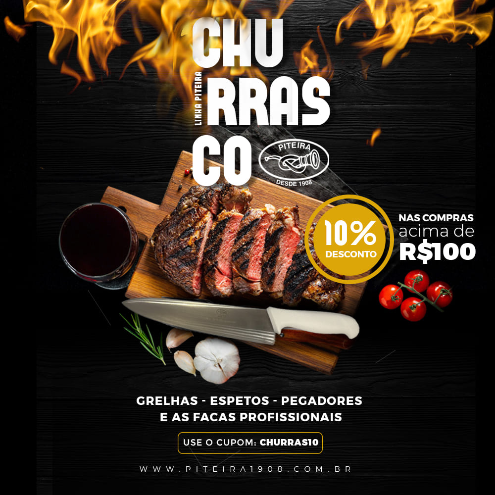 Cupom CHURRAS10 10% de desconto na linha Churrasco